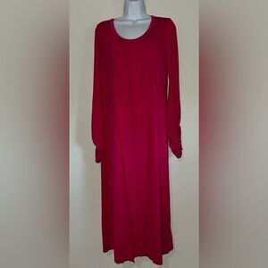 FP Beach Long tie Sleeve Maxi Split hem Dress size XSTP‎ Pink Rose oversized